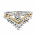 Diamond Stackable Ring in Vermeil YG and Platinum Over Sterling Silver (Size 6.0) 0.33 ctw - Sticky add to cart bar