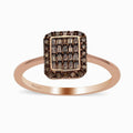 Natural Champagne Diamond Ring in Vermeil Rose Gold Over Sterling Silver (Size 6.0) 0.50 ctw - Sticky add to cart bar