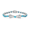 Birthday Special Deal Sleeping Beauty Turquoise and Malgache Neon Apatite Bracelet in Platinum Over Sterling Silver (8.00 In) 12.60 ctw - Sticky add to cart bar