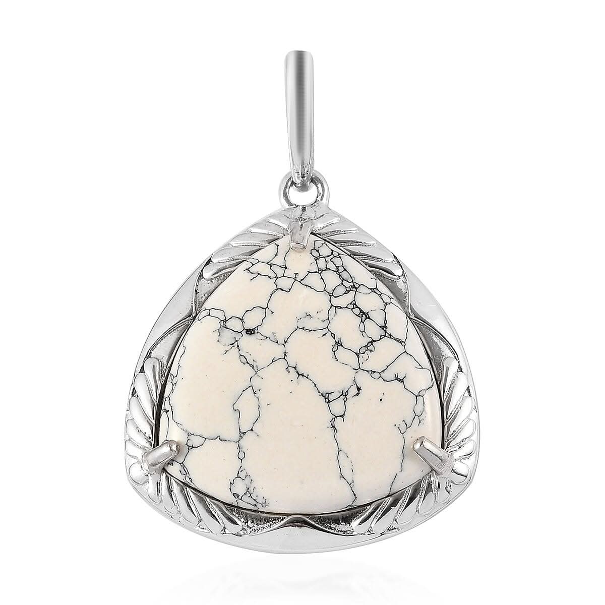 37.00 ctw Red Howlite Solitaire Pendant in Natural Bronze