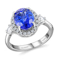 RHAPSODY AAAA Tanzanite and Diamond E-F VS Halo Ring in 950 Platinum 5.80 Grams 3.50 ctw - Sticky add to cart bar