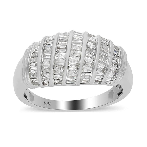SGL Certified 10K White Gold Diamond G-H I3 Ring 3.80 Grams 1.00 ctw - Product card gallery slide 1 (9431304962303)