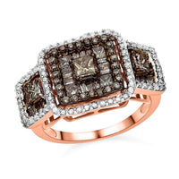 Luxoro 10K Rose Gold Natural Diamond Ring| Gold Diamond Ring| Wedding Ring| Engagement Rings For Her 2.00 ctw