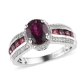 Premium Tanzanian Wine Garnet and White Zircon Ring in Platinum Over Sterling Silver 3.35 ctw - Sticky add to cart bar