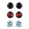 Mozambique Garnet & Sky Blue Topaz & Thai Black Spinel