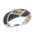 Multi Diamond Ring in Rhodium and Platinum Over Sterling Silver (Size 10.0) 0.75 ctw - Sticky add to cart bar