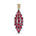 Tanzanian Wine Garnet Elongated Pendant in Platinum Over Sterling Silver 5.50 ctw - Sticky add to cart bar