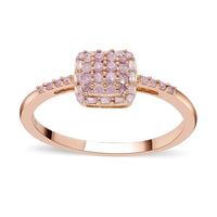 LUXORO 10K Rose Gold I3 Natural Pink Diamond Cluster Ring 0.25 ctw