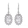 White Crystal Dangling Earrings in Platinum Over Sterling Silver - Sticky add to cart bar