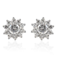 LUSTRO STELLA Made with Finest Lavender & White CZ Stud Earrings in Platinum Over Sterling Silver 1.75 ctw