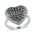 Narsipatnam Alexandrite and White Zircon Heart Shape Cluster Ring in Rhodium & Platinum Over Sterling Silver (Size 6.0) 1.90 ctw - Sticky add to cart bar