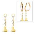 Simulated Pink Diamond Heart Charm Earrings in 14K Yellow Gold Over Sterling Silver 0.25 ctw - Sticky add to cart bar