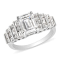 LUSTRO STELLA Made with Finest CZ Ring in Rhodium Over Sterling Silver 6.75 ctw - Sticky add to cart bar