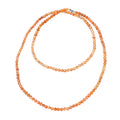 Golden Sunstone Beaded Necklace 36 Inches in Rhodium Over Sterling Silver Magnetic Lock 216.00 ctw - Sticky add to cart bar
