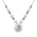 Lustro Stella Made with Finest CZ Necklace 18 Inches in Rhodium Over Sterling Silver 12.25 ctw - Sticky add to cart bar