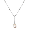 LucyQ Drip Collection White Freshwater Pearl and Edison Pearl Necklace 20 Inches in Rhodium Over Sterling Silver - Sticky add to cart bar
