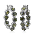 Simulated Garnet Inside Out Hoop Earrings in Stainless Steel - Sticky add to cart bar