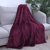 Bordeaux Luxurious Flannel Cord Blanket (59"x79")