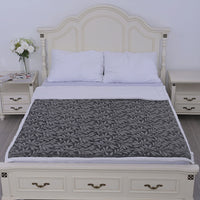 HOMESMART Gray Embossed Short Plush with White Sherpa Double Layer Blanket (59"x79")