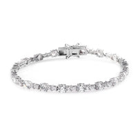LUSTRO STELLA Made with Finest CZ Bracelet in Platinum Over Sterling Silver (8.00 In) 10.75 Grams 16.60 ctwLUSTRO STELLA Made with Finest CZ Bracelet in Platinum Over Sterling Silver (8.00 I