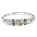 LUSTRO STELLA Made with Finest CZ Bangle Bracelet in Platinum Over Sterling Silver (7.25 In) 19 Grams 19.00 ctw - Sticky add to cart bar