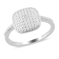 Moissanite Accent Ring in Sterling Silver (Size 6.0)