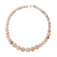 Cherry Blossom Agate 12-14mm Beaded Necklace 20 Inches in Rhodium Over Sterling Silver 522.00 ctw