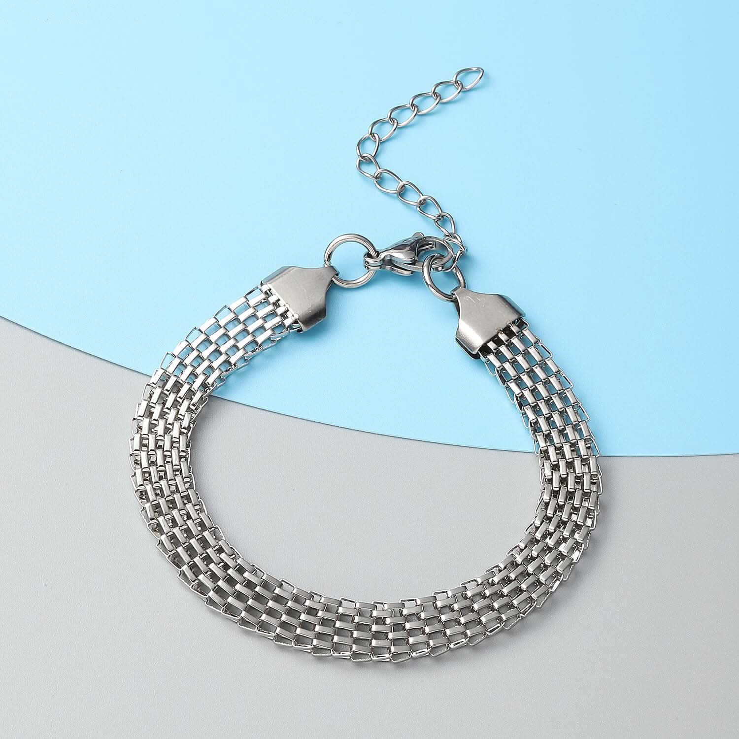 Mesh Chain Bracelet in Stainless Steel (7.50 In)