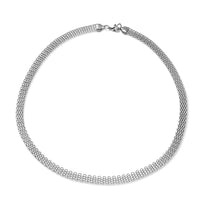 Chunky Mesh Chain Necklace 24 Inches in Stainless Steel 17.20 Grams