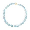 Santa Maria Aquamarine Bead Necklace in 14K YG Plated Sterling Silver, Blue Beaded Necklace 311.00 ctw (18 Inches) - Sticky add to cart bar