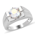 KARIS Aurora Borealis Crystal Men's Ring in Platinum Bond (Size 9.0) - Sticky add to cart bar