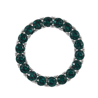 Karis Emerald Color Crystal Circle Pendant in Platinum Bond