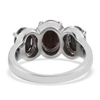 Natural Silver Sapphire 3 Stone Ring in Stainless Steel (Size 10.0) 3.65 ctw