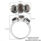 Natural Silver Sapphire 3 Stone Ring in Stainless Steel (Size 10.0) 3.65 ctw