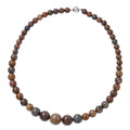 Pietersite 8-17mm Beaded Necklace 20 Inches in Rhodium Over Sterling Silver 383.00 ctw - Sticky add to cart bar