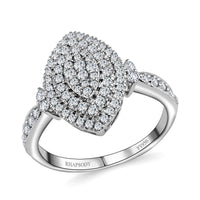 RHAPSODY 950 Platinum IGI CERTIFIED Diamond E-F VS Marquise Shape Ring 7.80 Grams 1.00 ctw