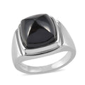 California Black Jade Men's Ring in Stainless Steel (Size 10.0) 14.20 ctw - Sticky add to cart bar