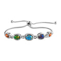 Mojave Multi Turquoise Bolo Bracelet in Stainless Steel 4.00 ctw - Sticky add to cart bar
