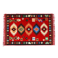 Beige Kilim Rug 30% Polyester, 30% Polypropylene, 40% Cotton