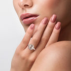 Premium Marropino Morganite and Diamond Halo Ring in Vermeil Rose Gold Over Sterling Silver (Size 9.0) 1.15 ctw