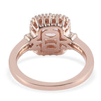 Premium Marropino Morganite and Diamond Halo Ring in Vermeil Rose Gold Over Sterling Silver (Size 9.0) 1.15 ctw