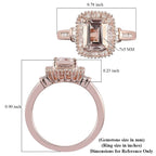 Premium Marropino Morganite and Diamond Halo Ring in Vermeil Rose Gold Over Sterling Silver (Size 9.0) 1.15 ctw