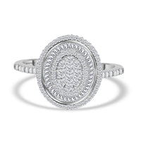 RHAPSODY IGI Certified Diamond E-F VS Cluster Ring in 950 Platinum 6.40 Grams 1.00 ctw