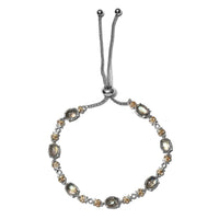 Karis African Malachite Station Bolo Bracelet in Yellow Rhodium, Platinum Bond and Stainless Steel 9.90 ctw