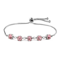KARIS Light Rose Crystal Bolo Bracelet in Platinum Bond and Stainless Steel