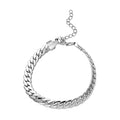 Herringbone Chain Adjustable Bracelet in Stainless Steel (7.50-9.50In) (13.80 g) - Sticky add to cart bar
