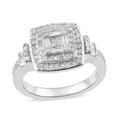 Diamond Ring in Platinum Over Sterling Silver 0.40 ctw - Sticky add to cart bar