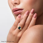 3.40 ctw Teal Grandidierite Solitaire Ring in Vermeil Yellow Gold Over Sterling Silver (Size 9.0)