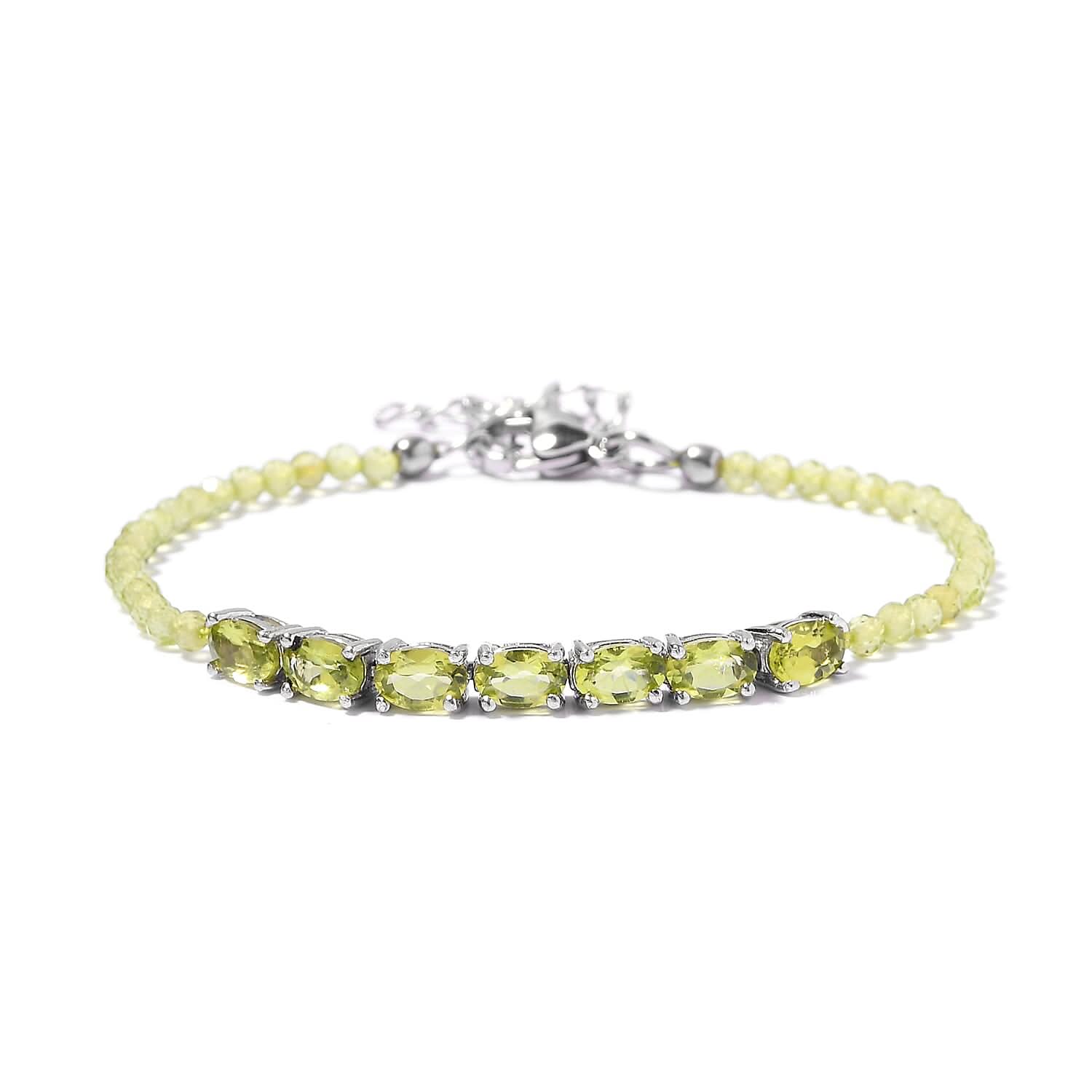 Peridot Bracelet in Platinum Bond (8.00 In) 11.00 ctw
