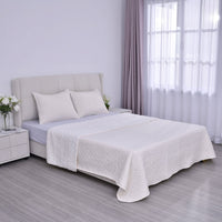 HOMESMART Beige Solid Sherpa and Microfiiber Quilt (Queen, 88"x92") and Set of 2 Shams (20"x26")